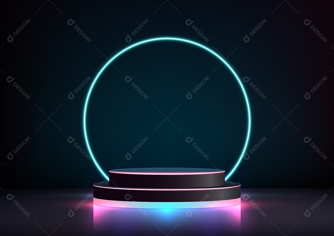 Pódio azul brilhante para exibição de produtos