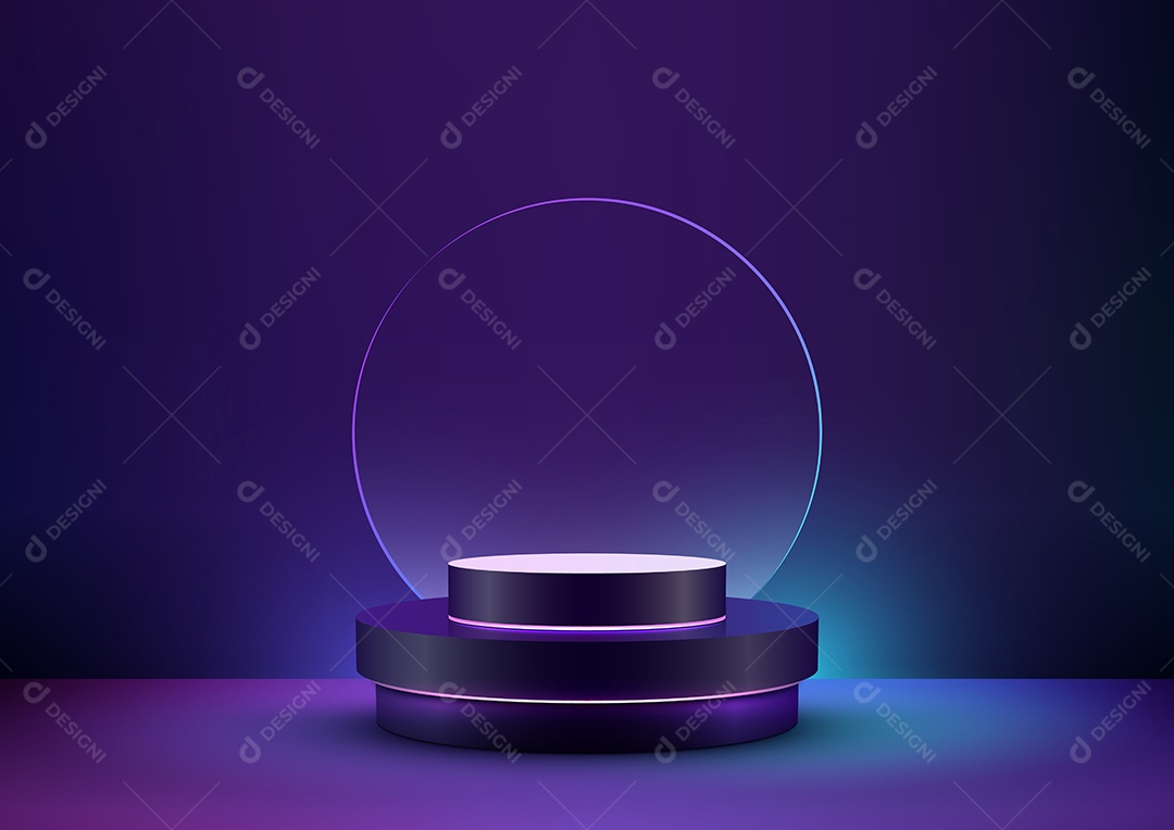 Pódio azul brilhante para exibição de produtos