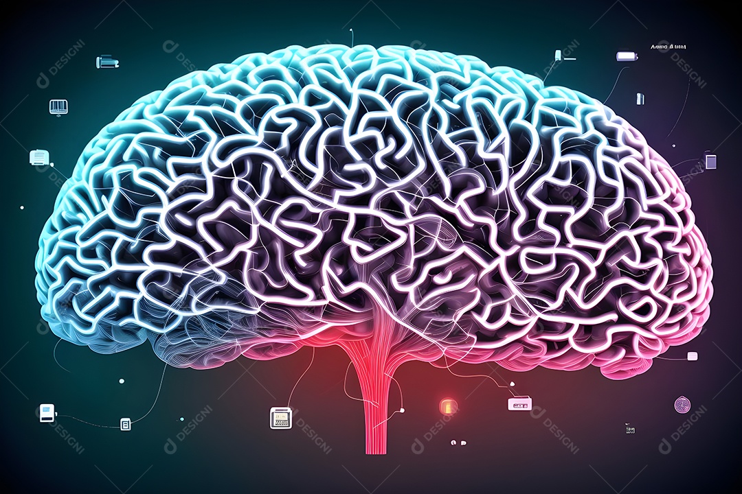 Cérebro humano na mente de ideia mental Conceito.