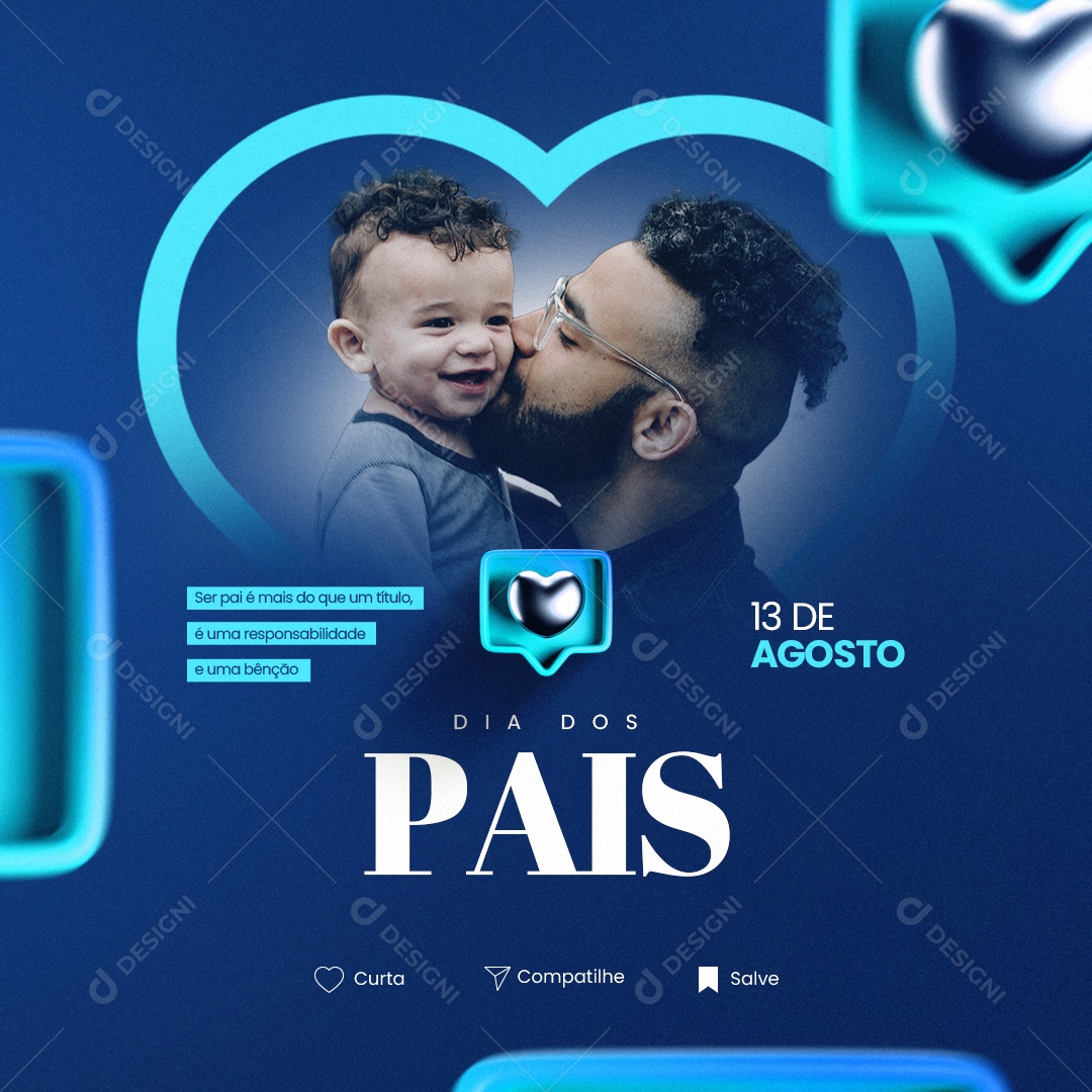 Ser Pai é Mais Do Que Um Título Dia Dos Pais Social Media PSD Editável