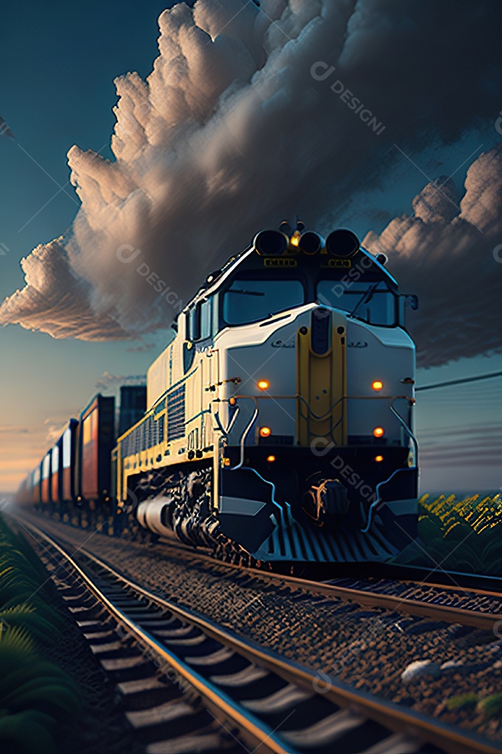 Praia de trem de carga