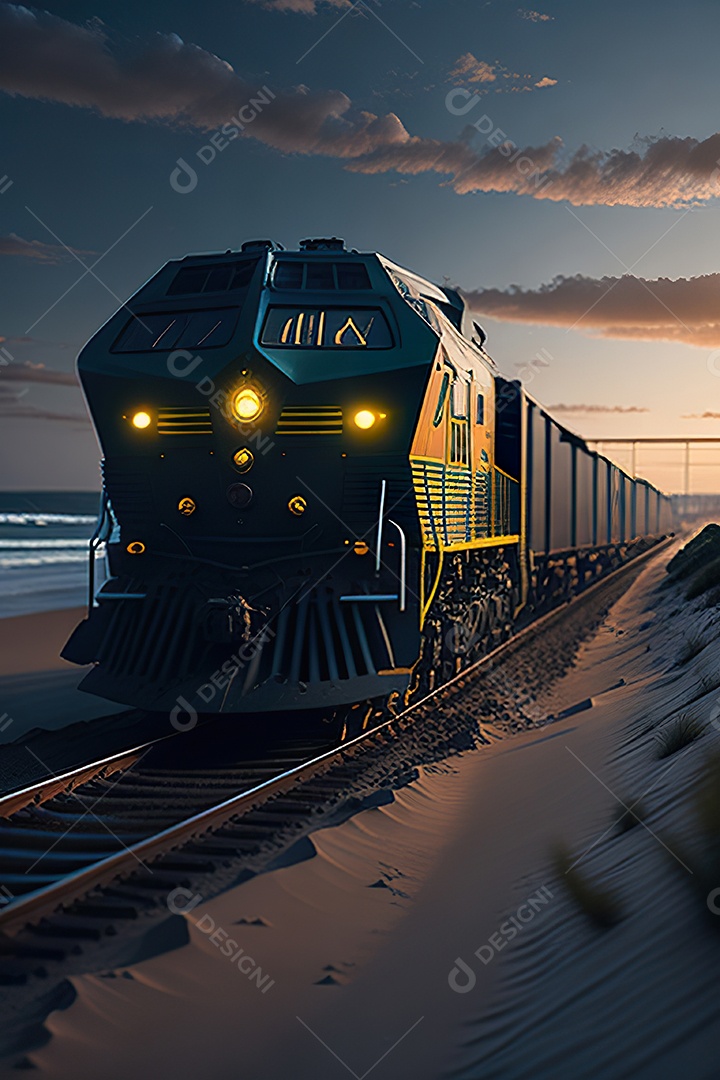 Praia de trem de carga