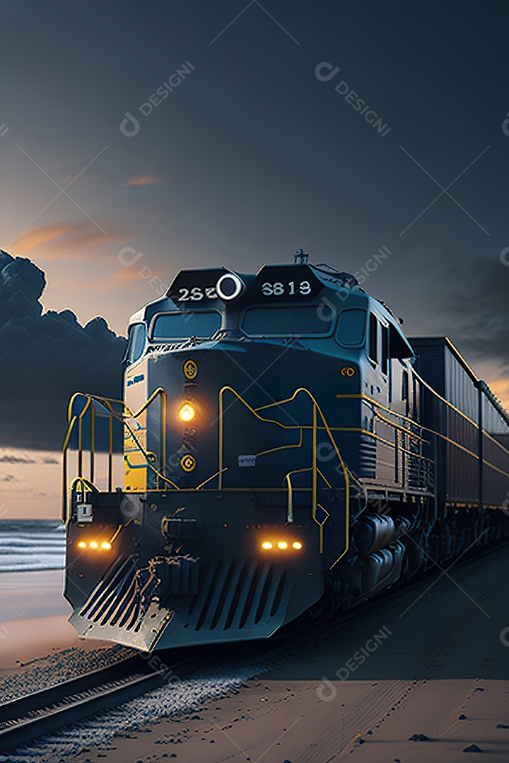 Praia de trem de carga