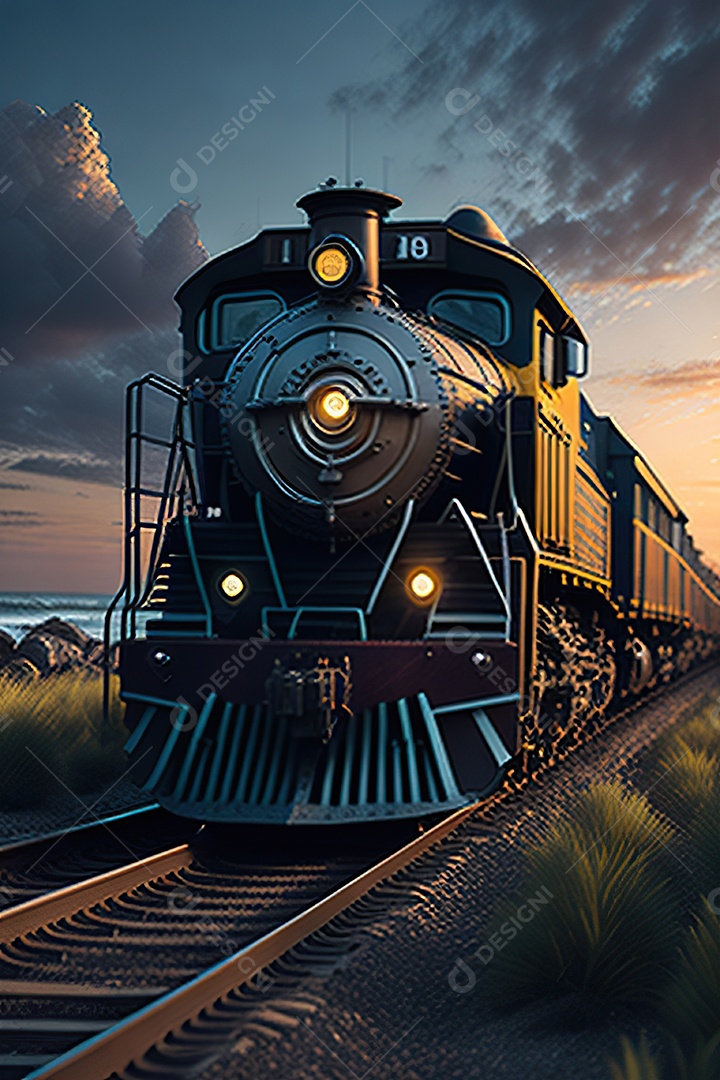 Praia de trem de carga