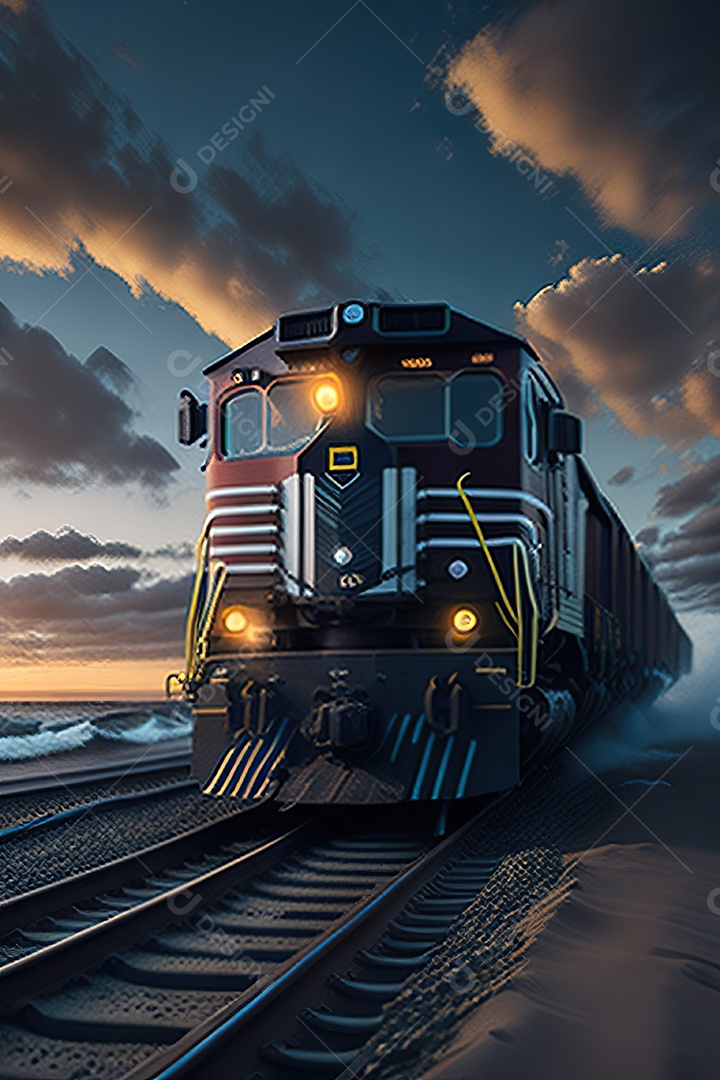 Praia de trem de carga