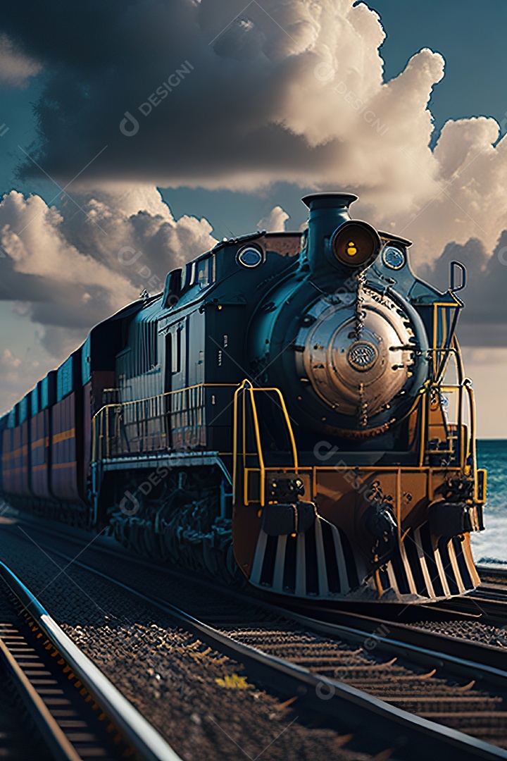 Praia de trem de carga