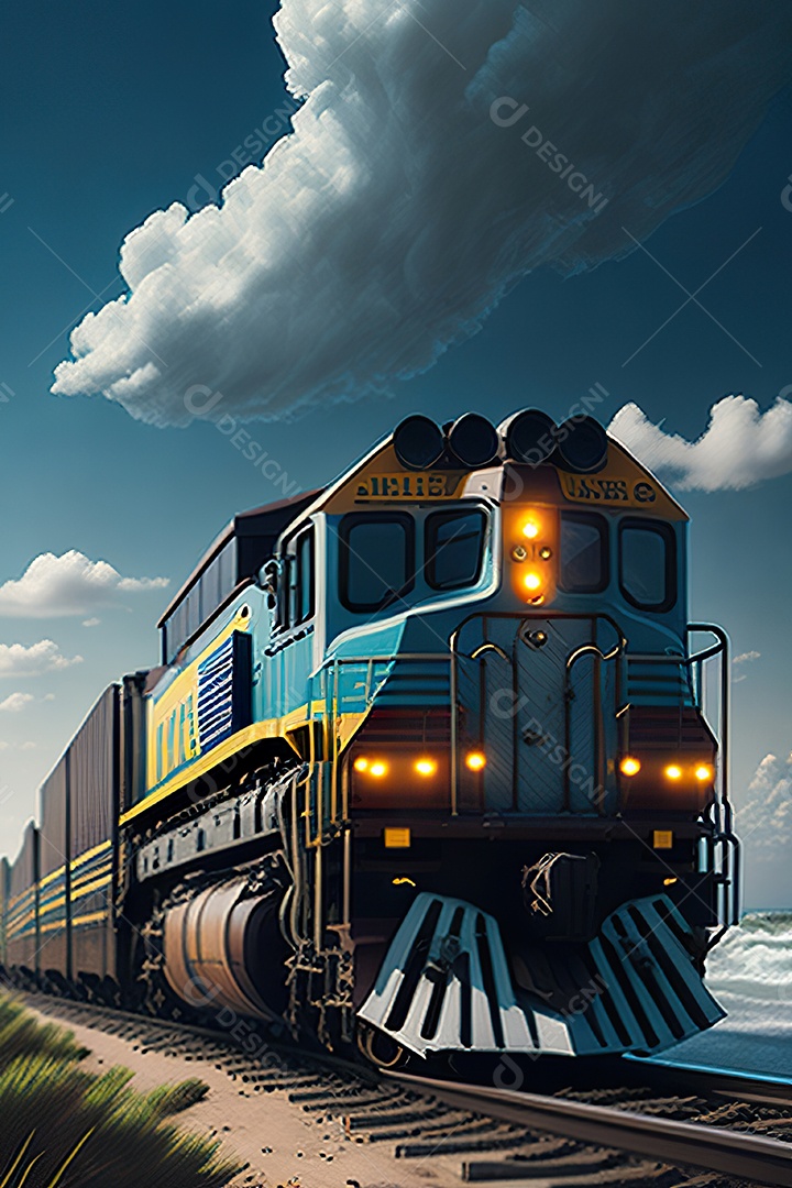 Praia de trem de carga