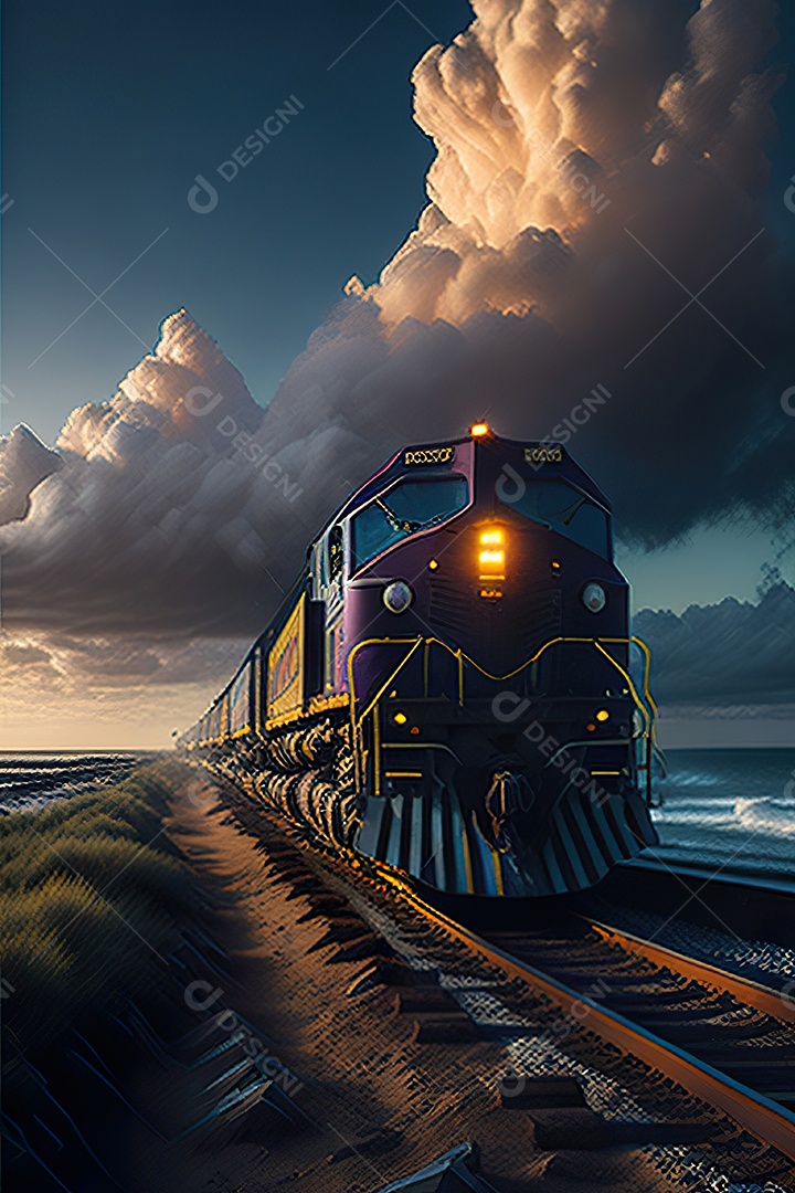 Praia de trem de carga