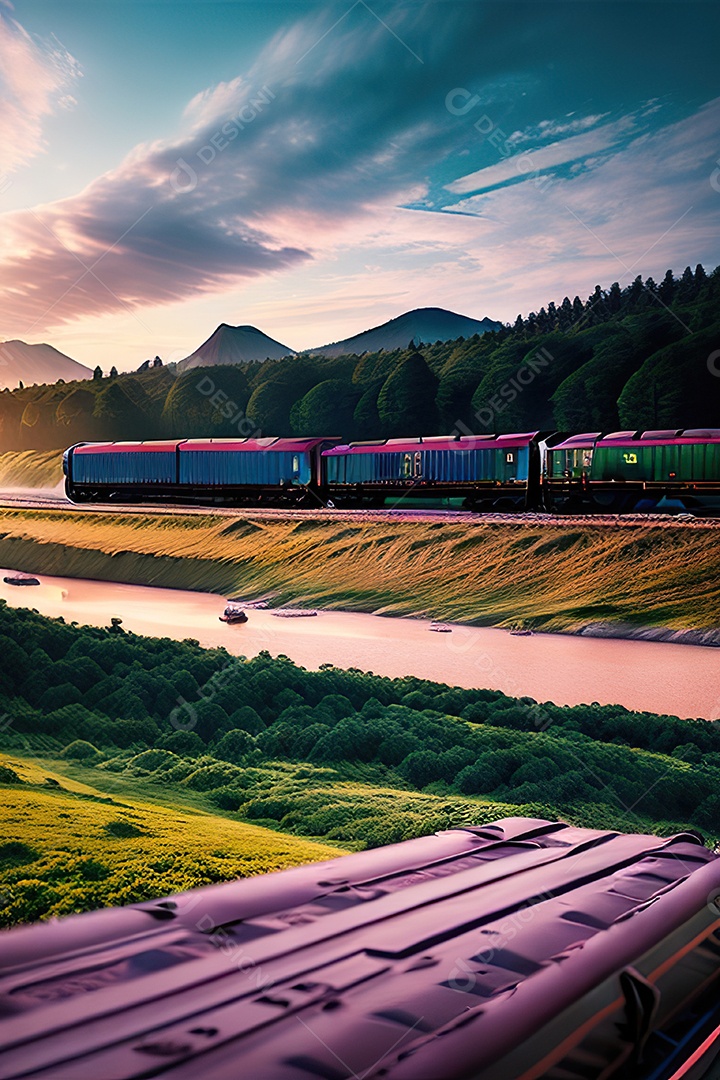 Praia de trem de carga