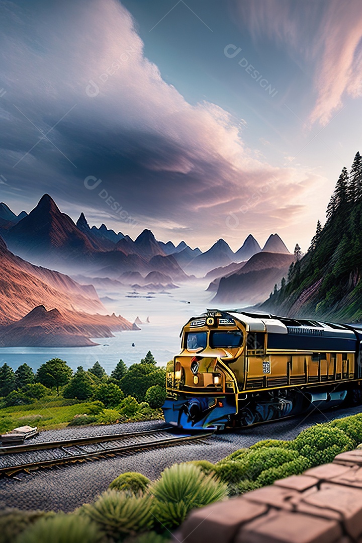 Praia de trem de carga