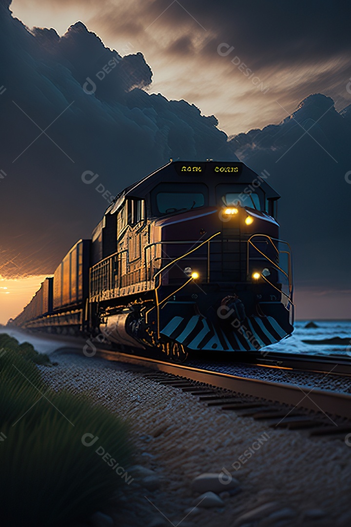 Praia de trem de carga