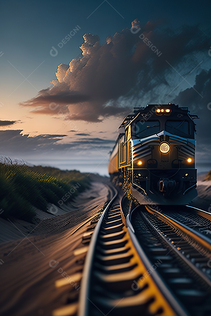 Praia de trem de carga