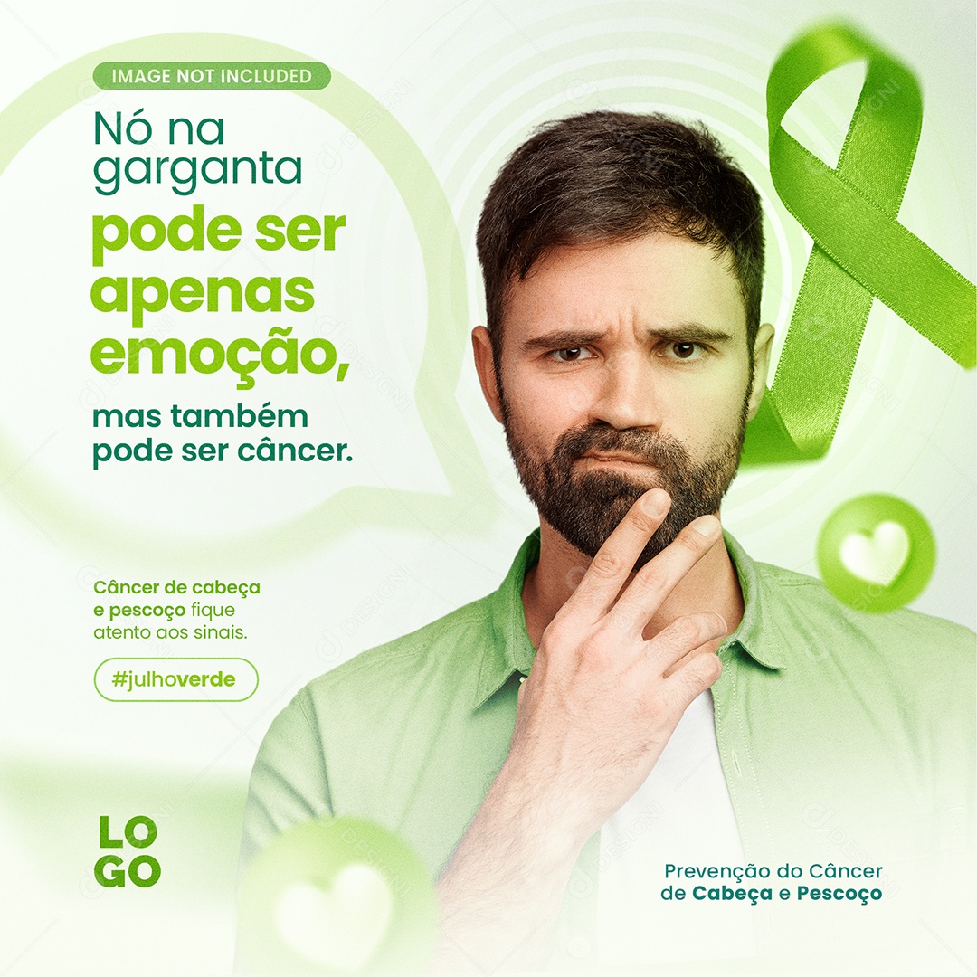 Nó na Garganta Pode ser Apenas Emoção Social Media PSD Editável