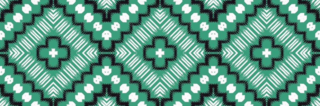 Padrão Tribal Tradicional Estilo Asteca Verde Vetor EPS