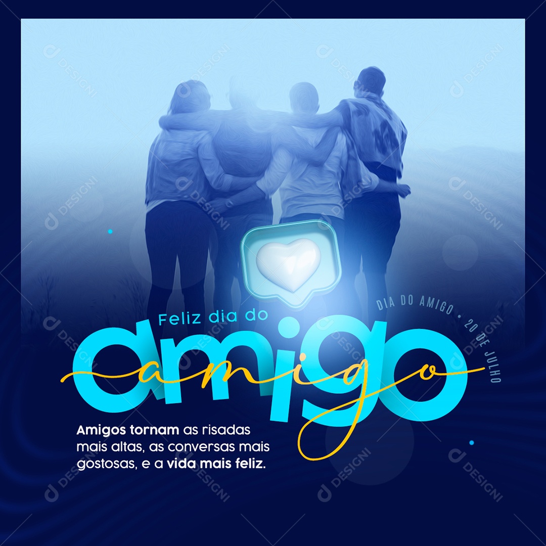 Dia Do Amigo 20 De Julho Social Media PSD Editável