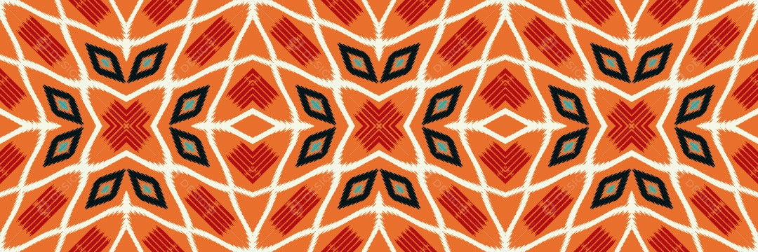 Padrão Tribal Tradicional Estilo Asteca Colorido Vetor EPS