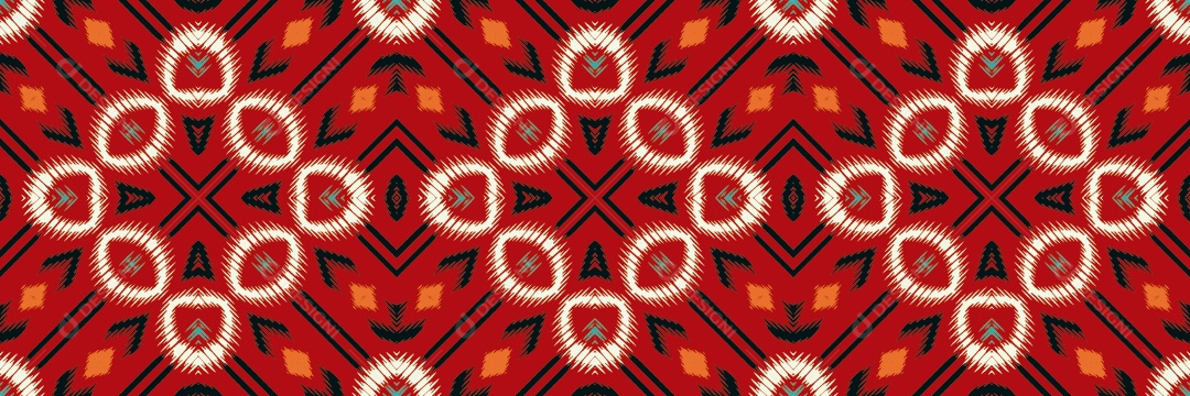 Padrão Tribal Tradicional Estilo Asteca Vermelho Vetor EPS