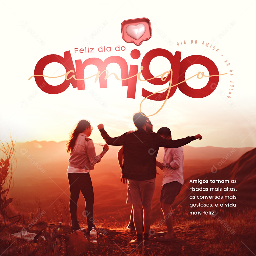 Dia Do Amigo 20 De Julho Social Media PSD Editável