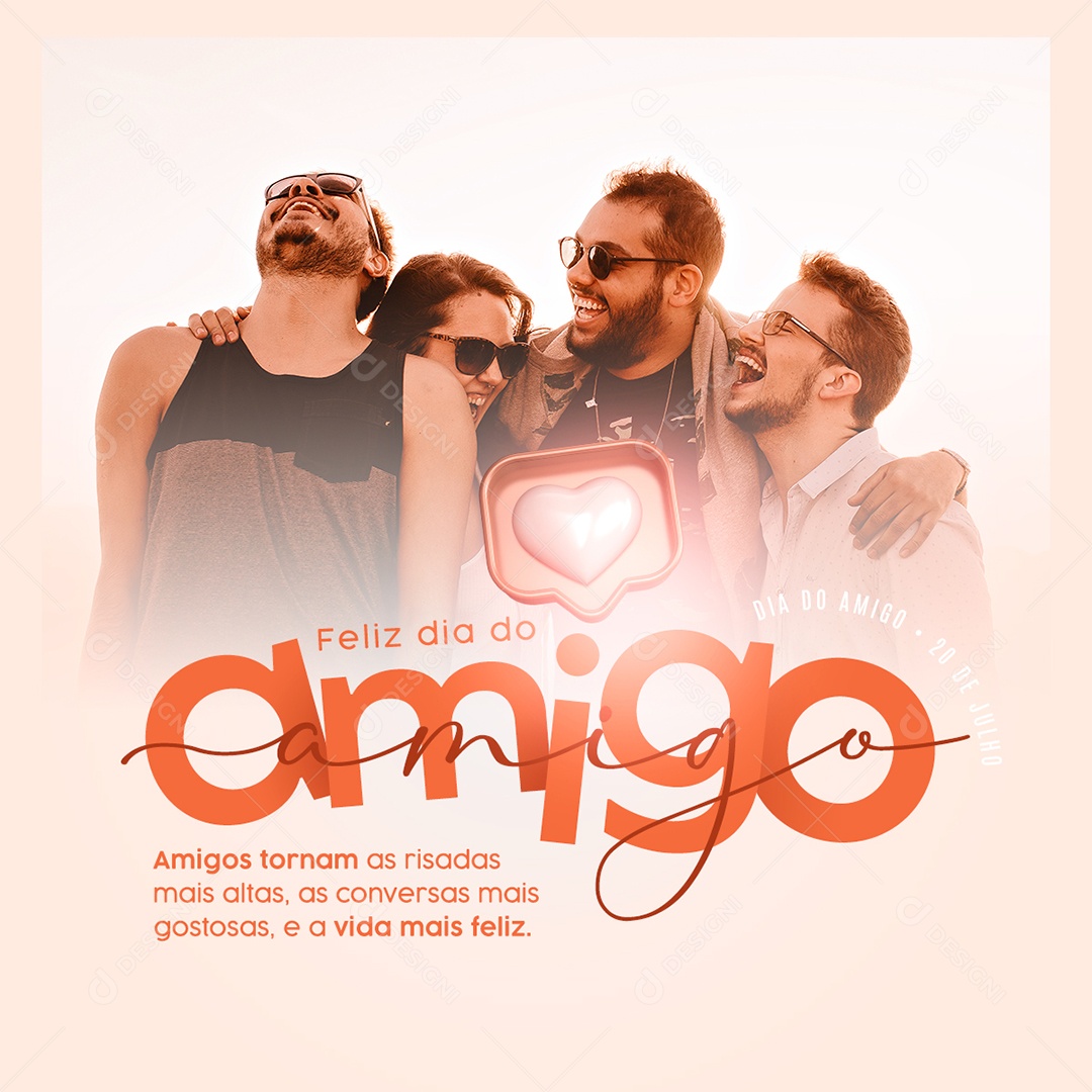Dia Do Amigo 20 De Julho Social Media PSD Editável
