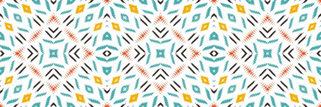 Padrão Tribal Tradicional Estilo Asteca Colorido Vetor EPS