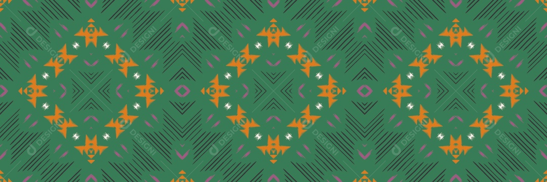 Padrão Tribal Estilo Asteca Verde Vetor EPS