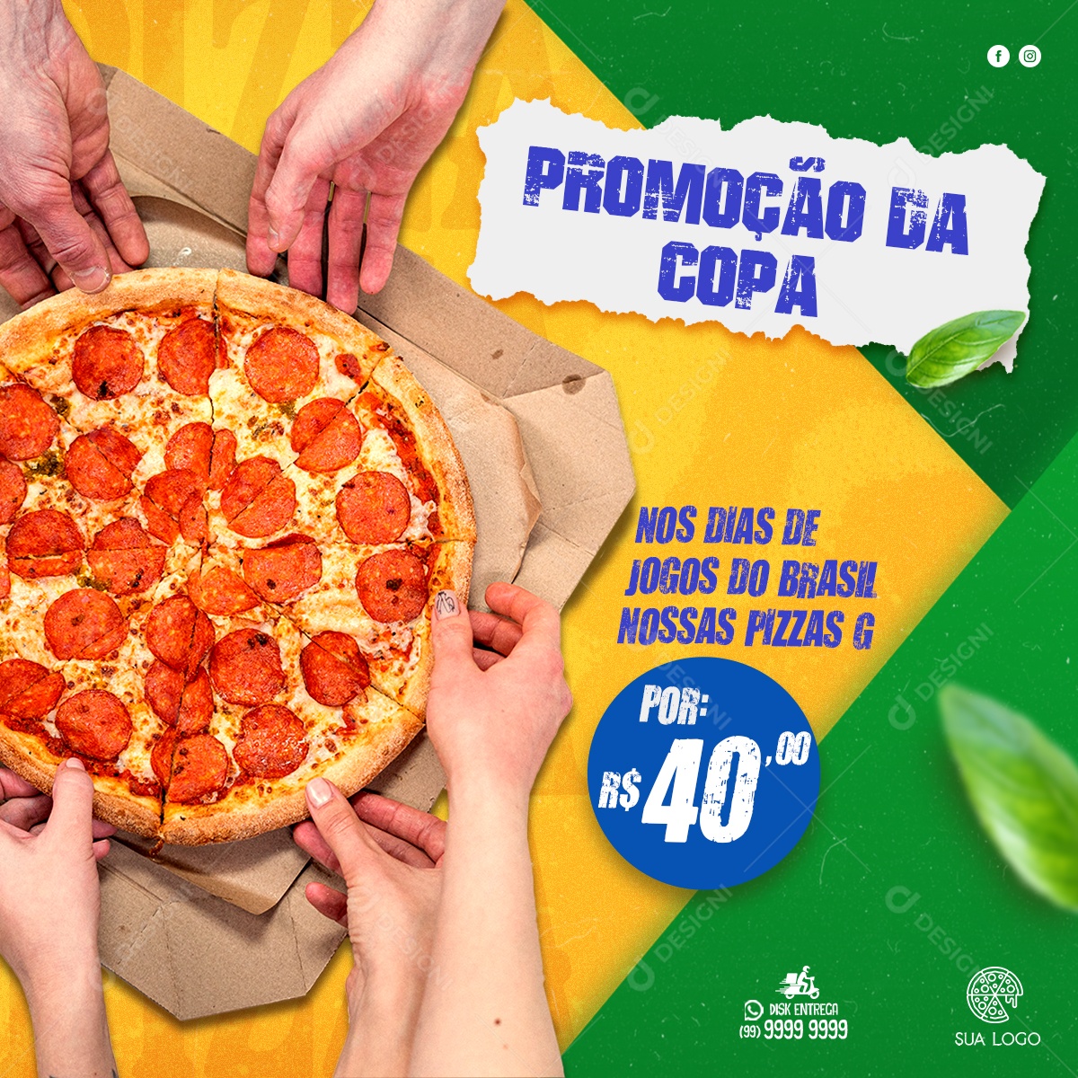 Promoção da Copa Pizza Social Media PSD Editável