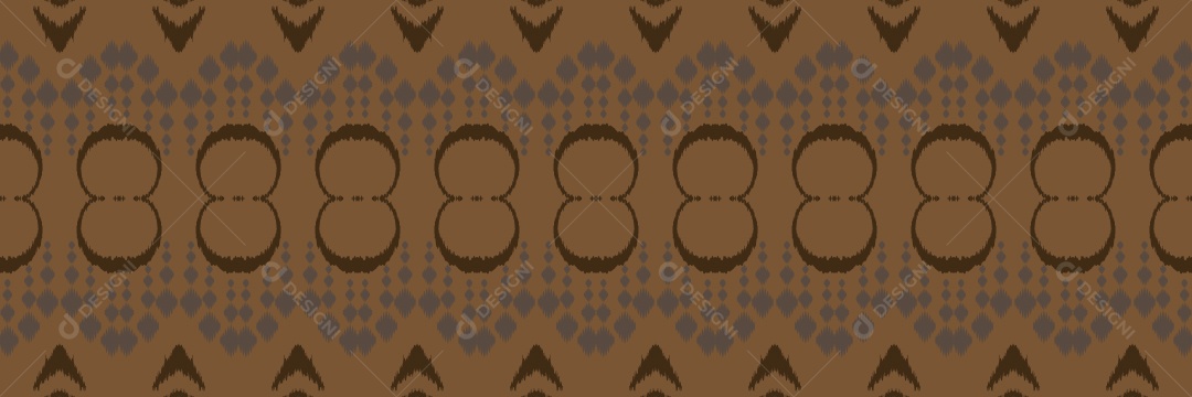 Padrão Tribal Tradicional Marrom Vetor EPS