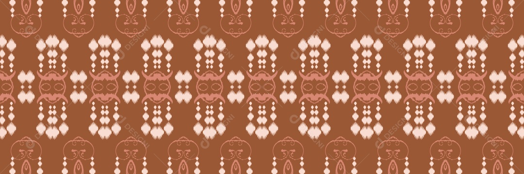 Padrão Tribal Tradicional Marrom Vetor EPS