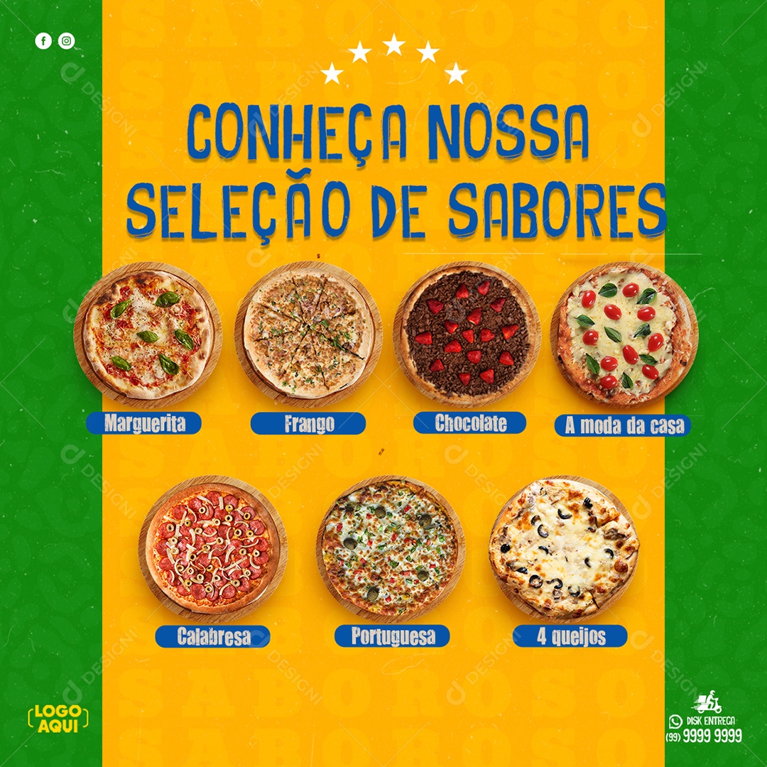 Conheça Nossa Seleção de Sabores Social Media PSD Editável