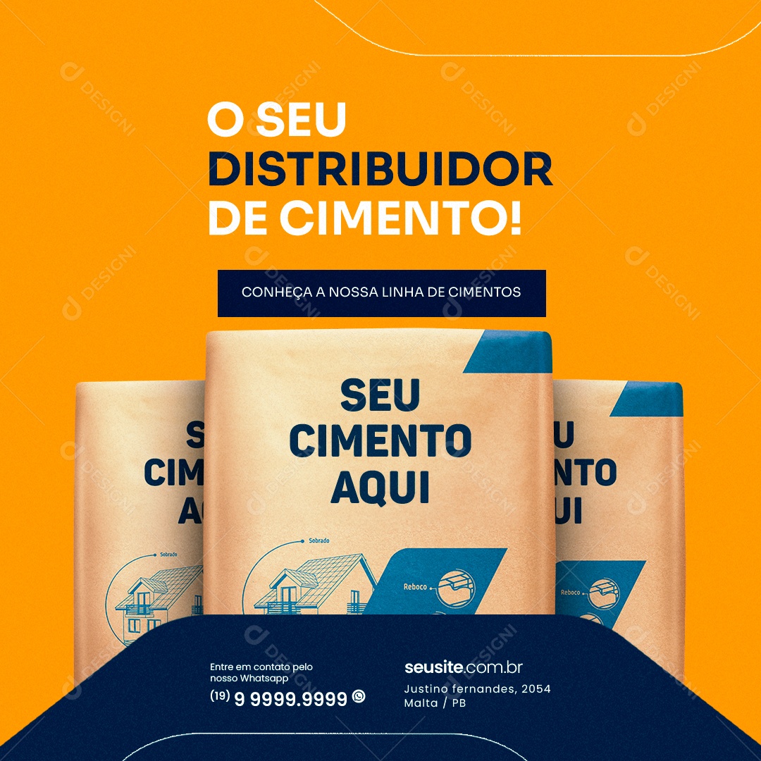 O Seu Distribuidor De Cimento Loja De Cimento Social Media PSD Editável