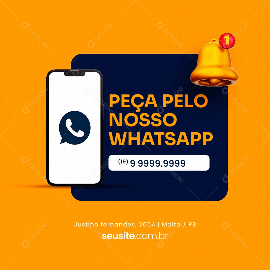 Peça Pelo Nosso Whatsapp Loja De Cimento Social Media PSD Editável