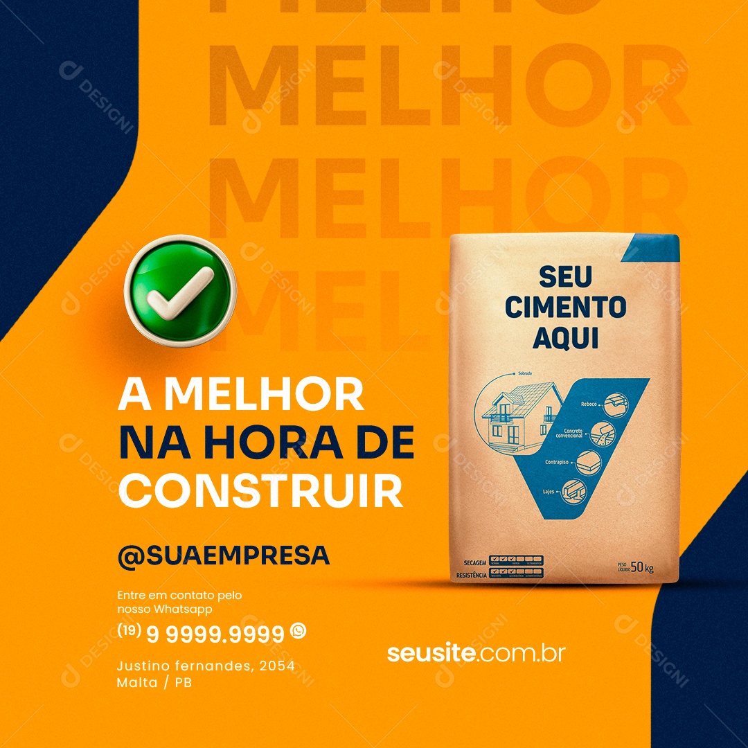 A Melhor Na Hora De Construir Loja De Cimento Social Media PSD Editável