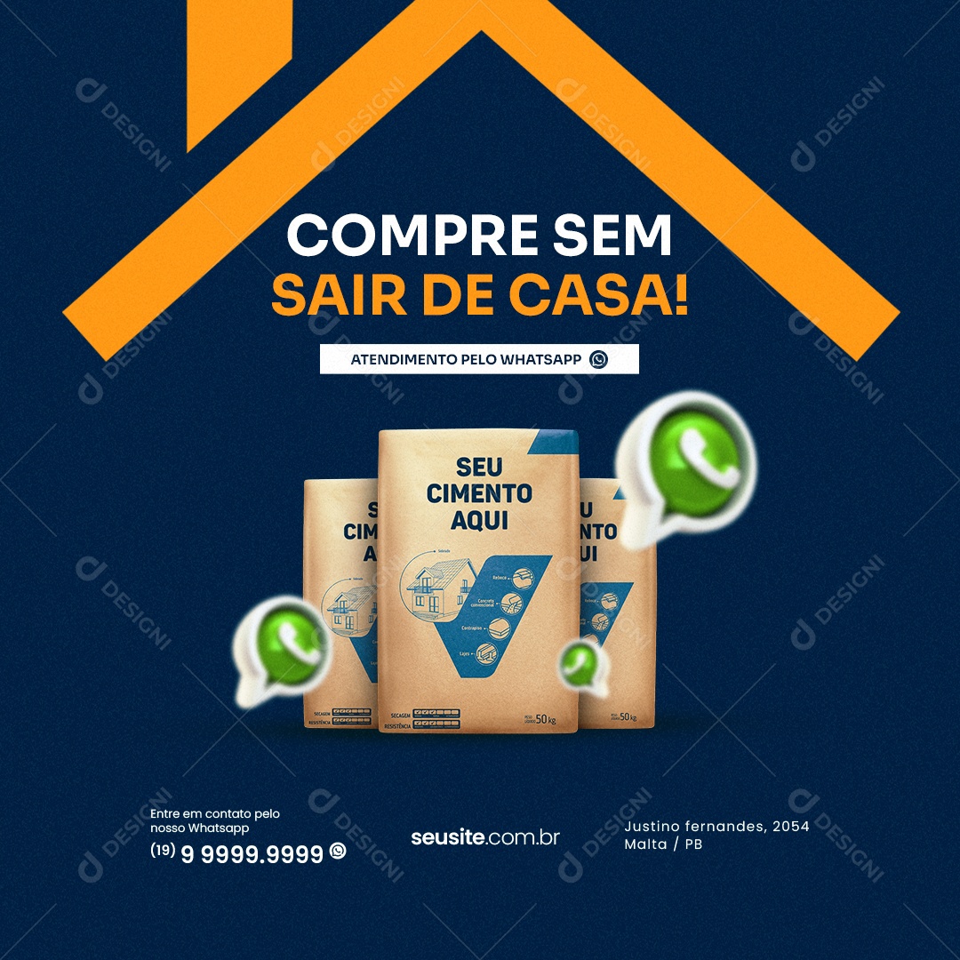 Compre Sem Sair De Casa Loja De Cimento Social Media PSD Editável