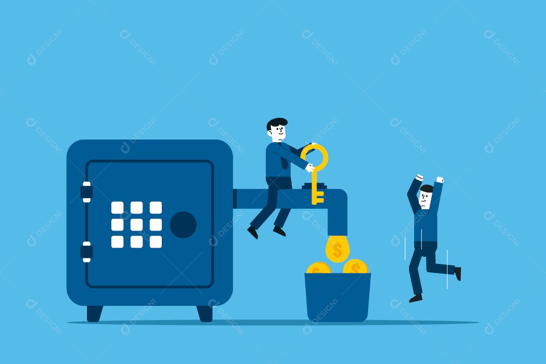 Fluxo De Caixa Com Pequenos Empresários Ilustração Vetor EPS