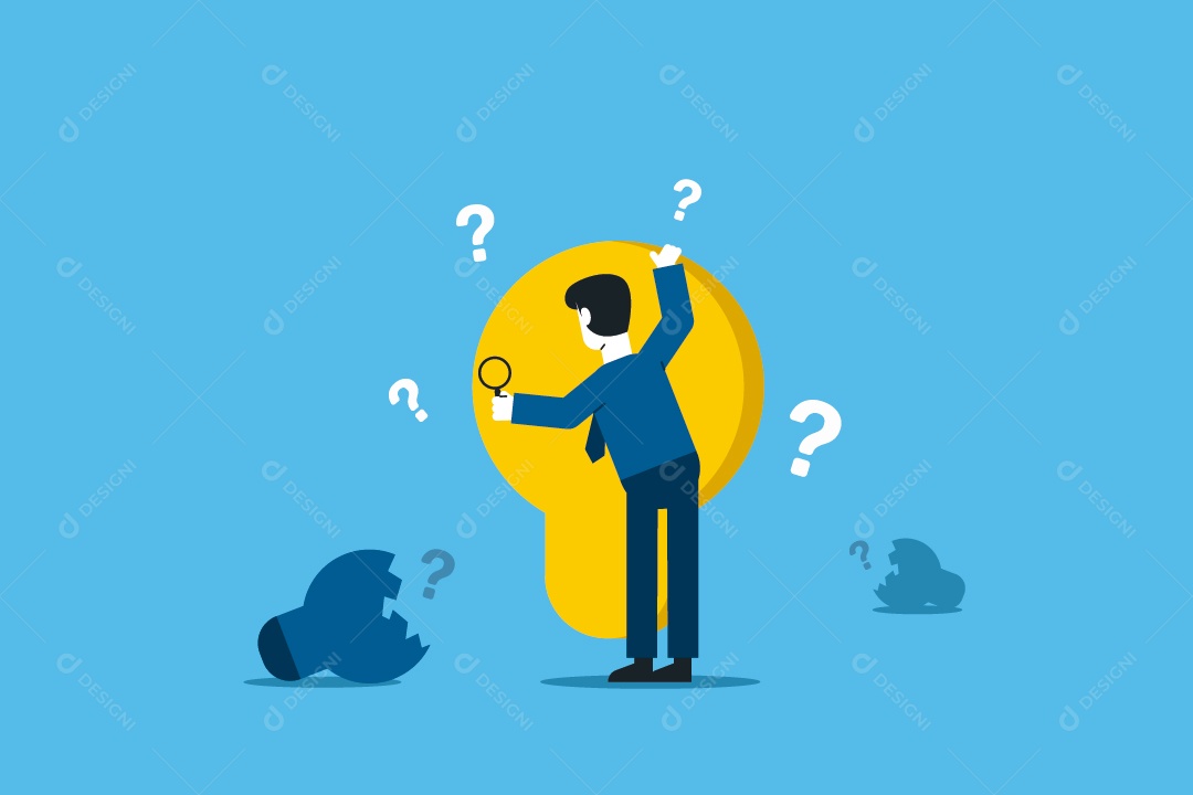 Empresário Segurando Lâmpada Ilustração Vetor EPS