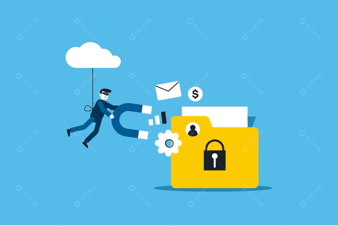 Empresário Roubando Ilustração Vetor EPS