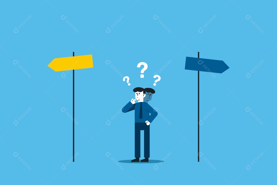 Empresário Indeciso Ilustração Vetor EPS