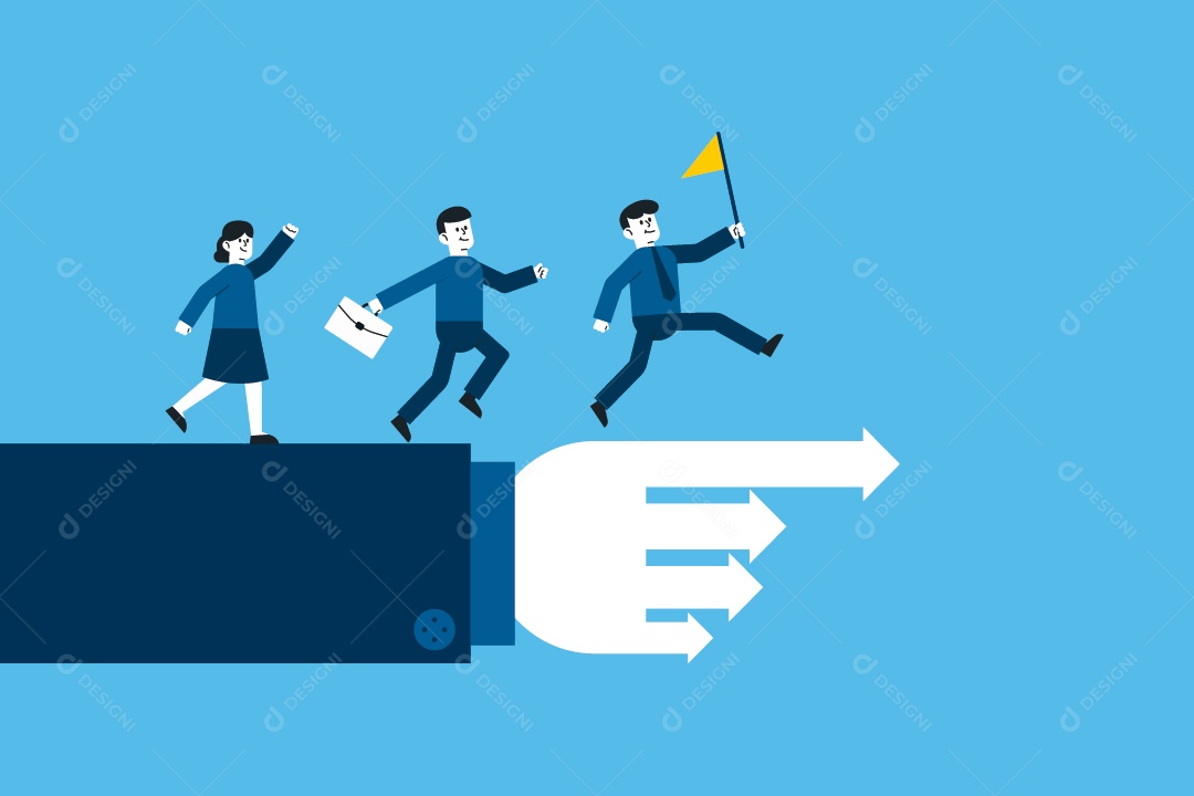 Empresário Liderando Ilustração Vetor EPS