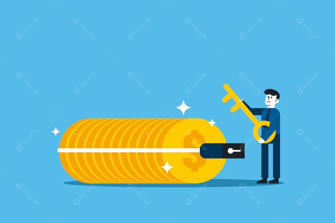 Sucesso Chave Financeira Ilustração Vetor EPS