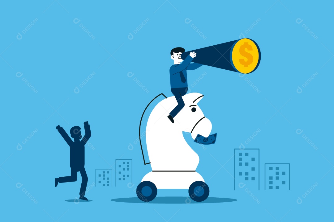 Empresário Protegendo Moeda com Guarda-Chuva Ilustração Vetor EPS