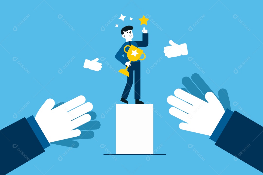 Pessoas Aplaudindo o Empresário Sucesso Ilustração Vetor EPS