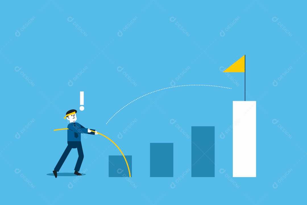 Empresário Superando Obstáculos Ilustração Vetor EPS