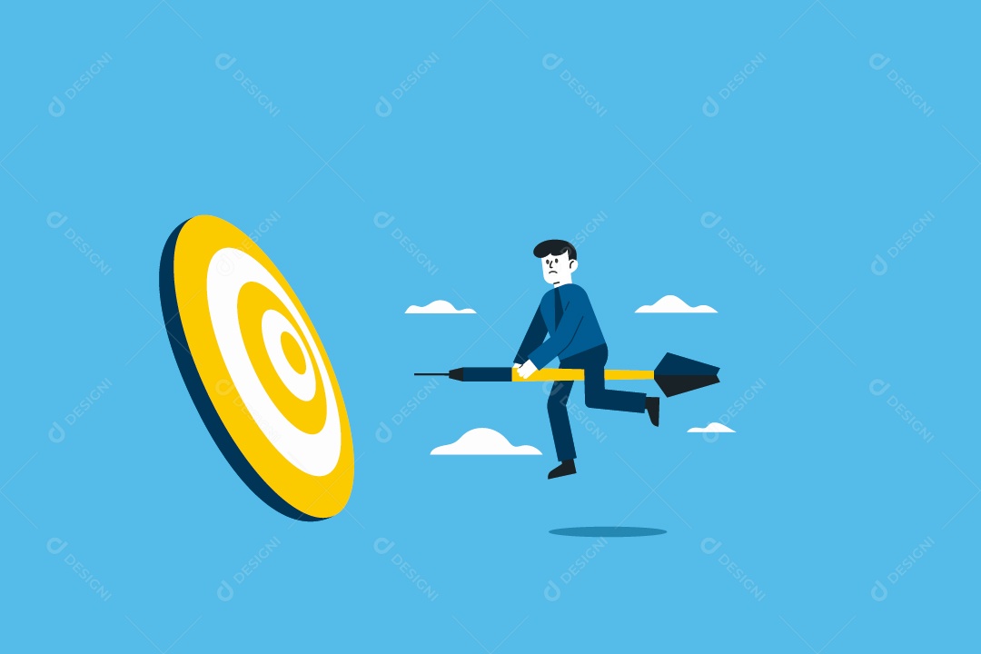 Empresário em Busca Do Alvo Ilustração Vetor EPS