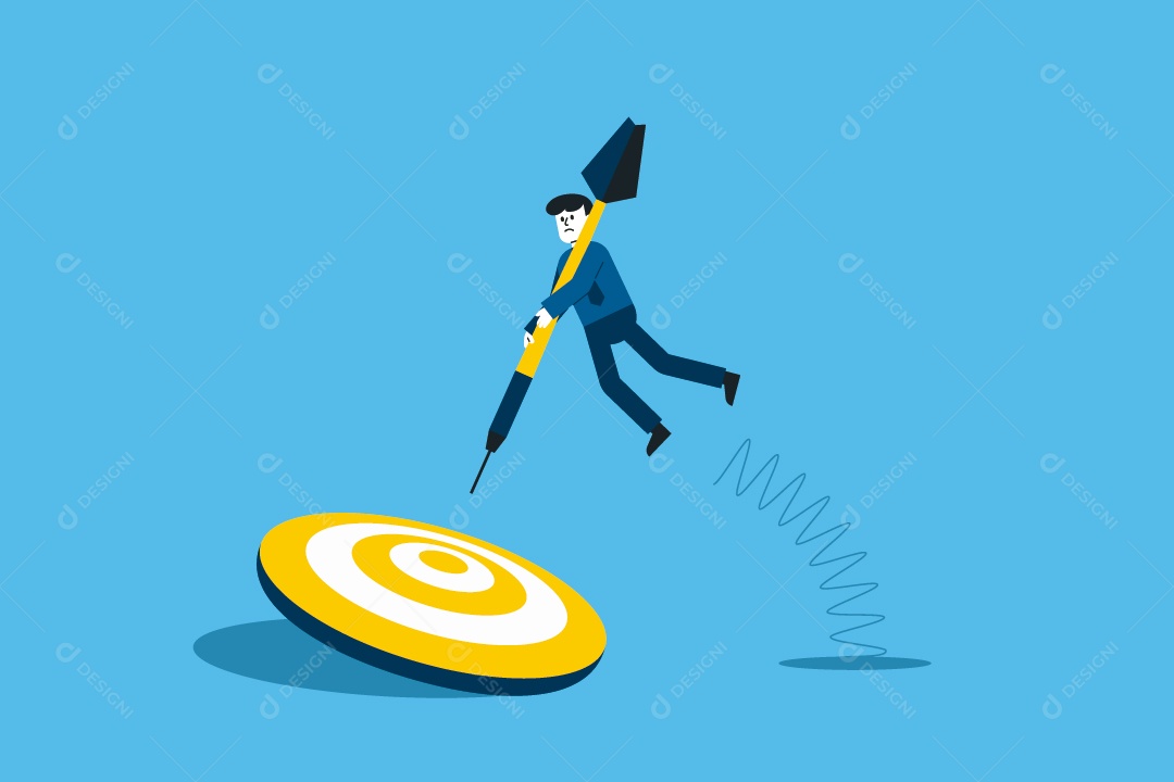 Empresário em Busca Do Alvo Ilustração Vetor EPS