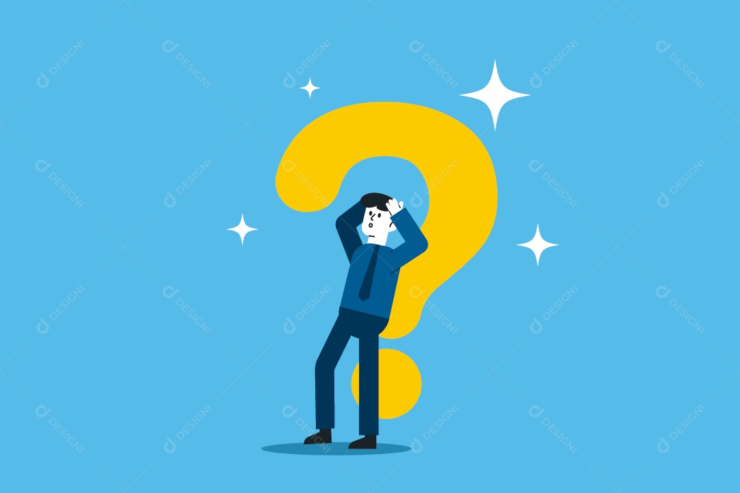 Empresário Com Duvidas Ilustração Vetor EPS