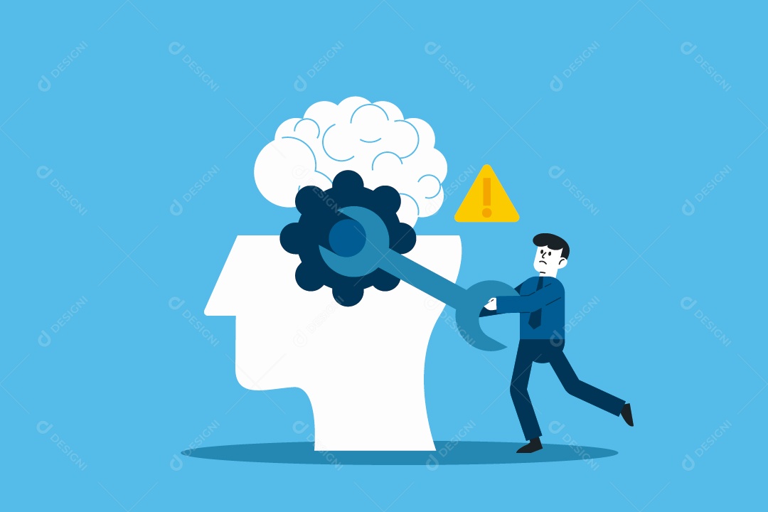 Fixando o Processo de Pensamento Ilustração Vetor EPS