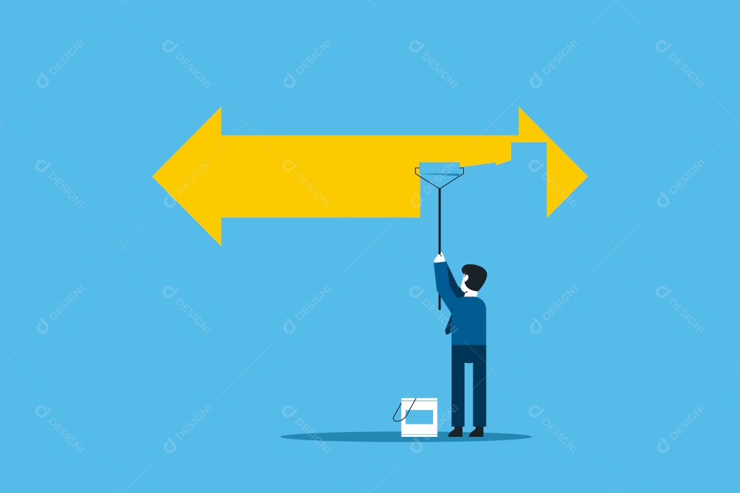 Empresário Fazendo uma Escolha Diferente Ilustração Vetor EPS