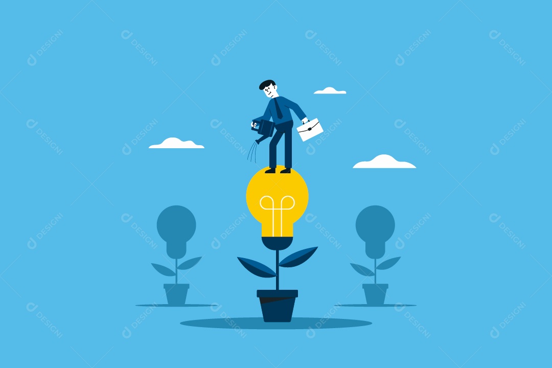 Empresários Plantando Ideias Ilustração Vetor EPS