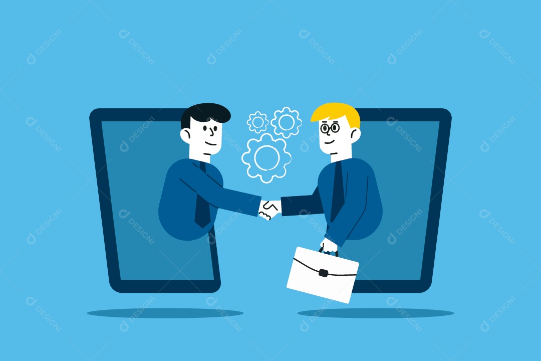 Empresários Apertando as Mãos Ilustração Vetor EPS