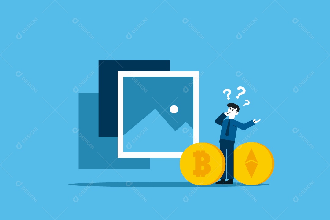 Bitcoin e Dólar Ilustração Vetor EPS